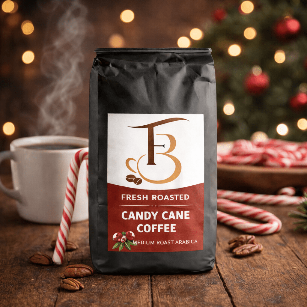 Candy Cane Coffee – Peppermint Holiday Blend, Fresh Roasted by Forever Brew