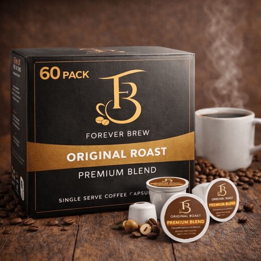 Forever Brew Original Roast Coffee Capsules – 60 Count Single Serve Premium Coffee Pods