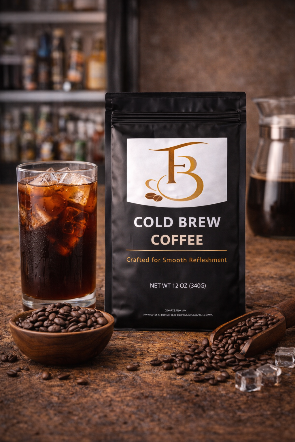 Cold Brew Coffee – Medium Roast with Chocolate, Toffee & Floral Notes (12oz)