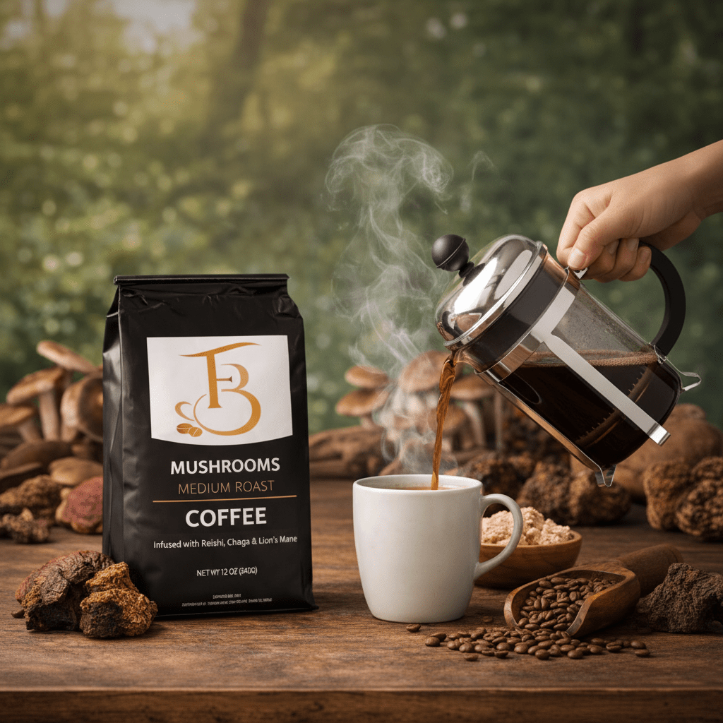 Fresh roasted mushroom coffee from Forever Brew