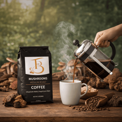 Fresh roasted mushroom coffee from Forever Brew